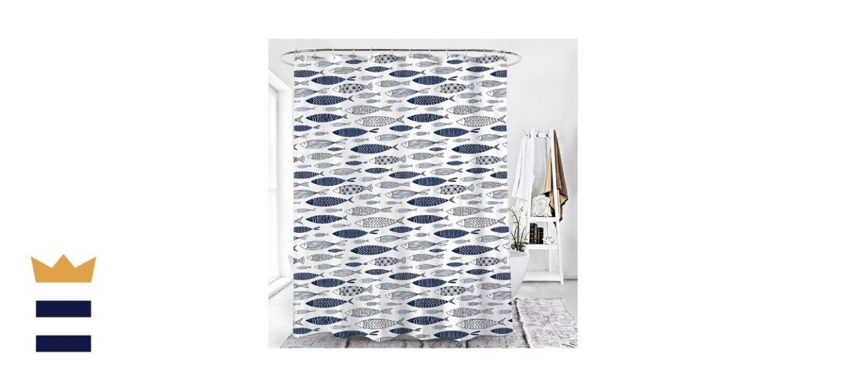 Finli Blue Fish Shower Curtain