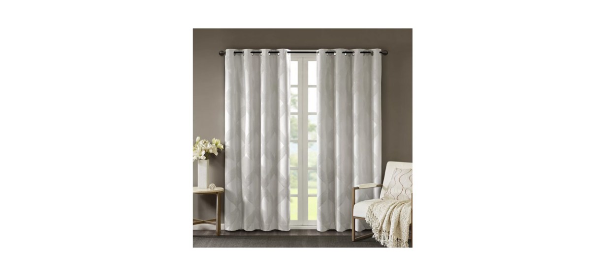 Home-Best SunSmart Abel Ogee Knitted Jacquard 100% Blackout Window Curtain