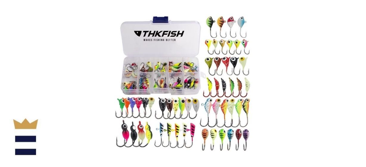 Thkfish 54-Piece Ice Fishing Jig Kit