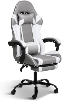 YSSOA Adjustable Swivel Chair w/ Headrest, Footrest
