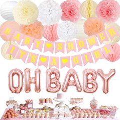 Kreatwow It's A Girl Baby Shower Decorations Kit