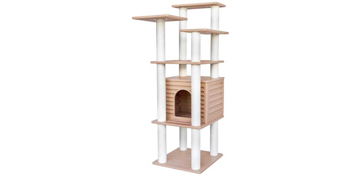  62-inch Tall Cat Tree for Outdoor and Indoor Cats