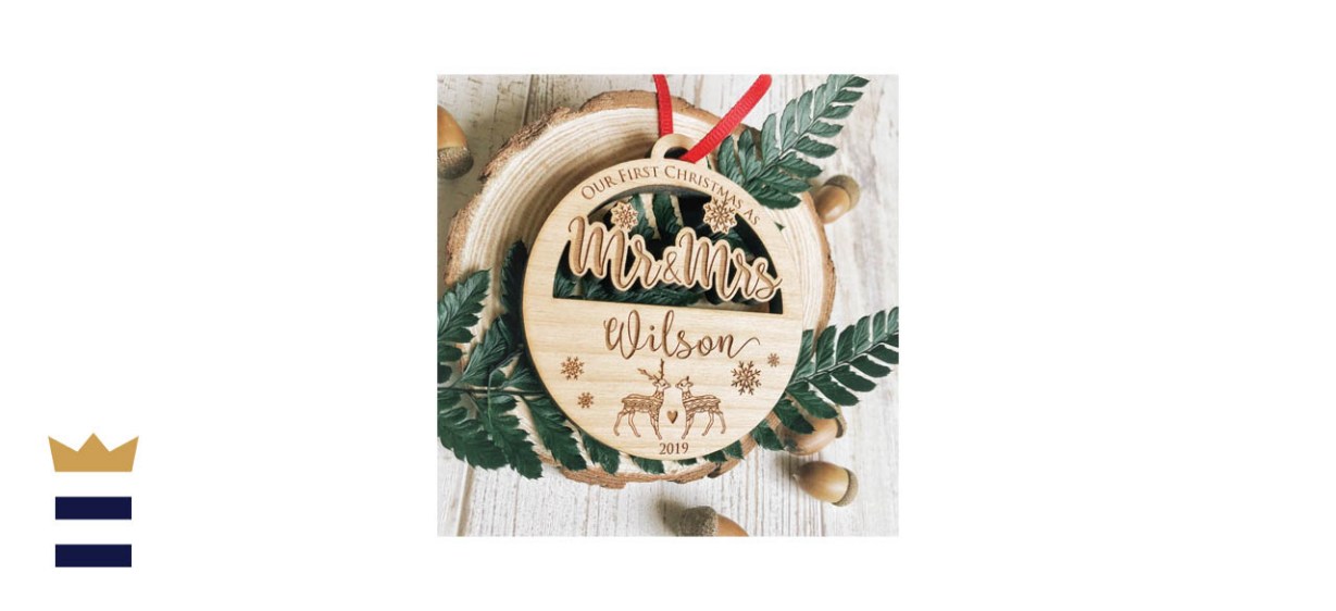 Alphabetcanvas Our First Christmas Personalized Ornament