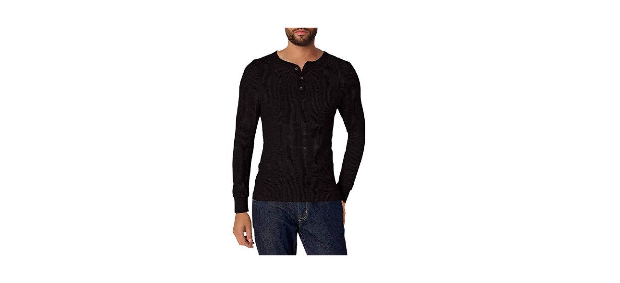 Best Fruit of the Loom Mens Classic Midweight Waffle Thermal Henley Top 