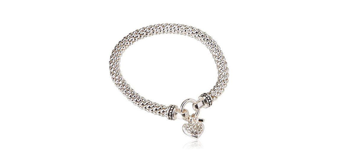Best Nine West Crystal Pave Heart Bracelet