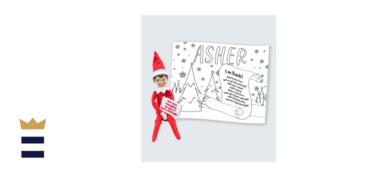 Christmas Elf Coloring Page