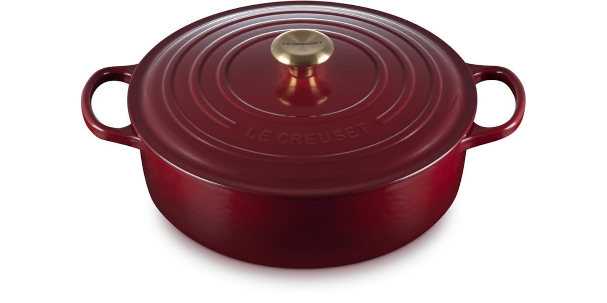 Le Creuset Enameled Cast Iron Signature Round Wide Dutch Oven, 6.75 qt, Rhone