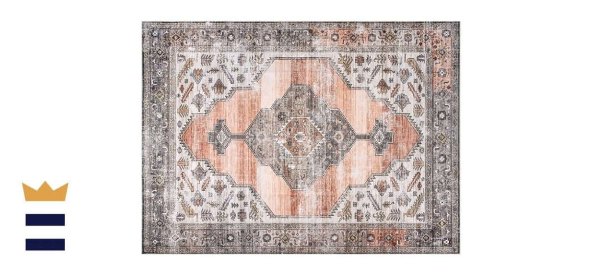 nuLOOM Gracie Machine Washable Distressed Medallion Area Rug