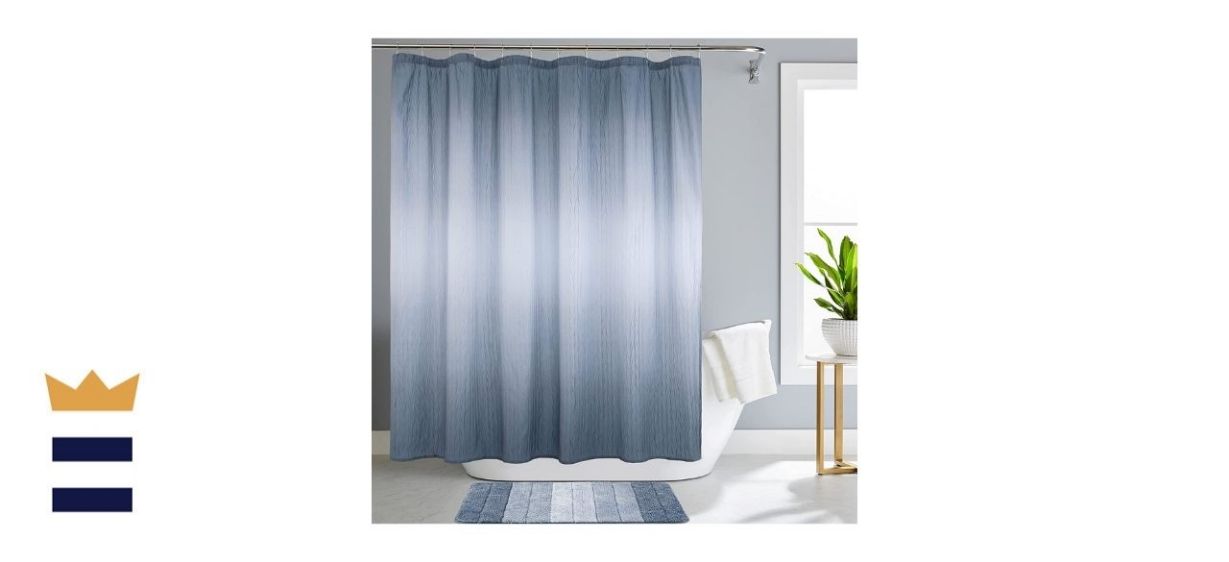 Reeple Ombre Shower Curtain Set with Rugs and Hooks