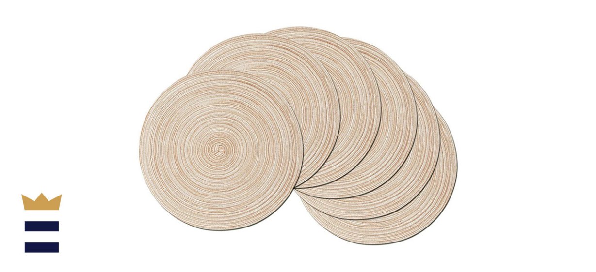 Shacos Set of 6 Round Braided Place Mats