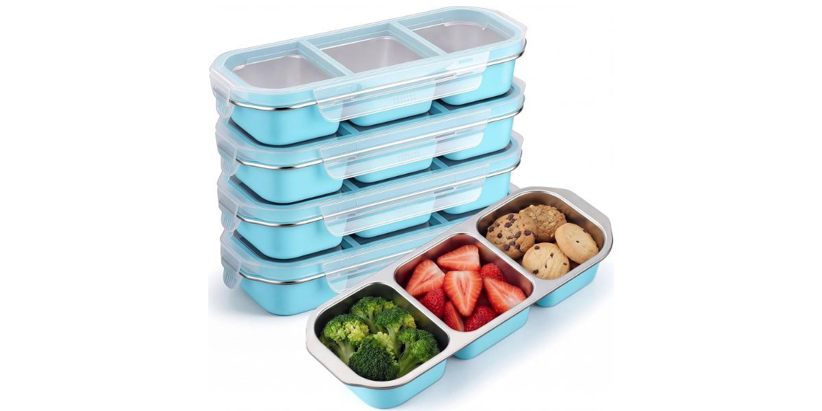 FoldTier 4 Pack Stainless Steel Snack Containers