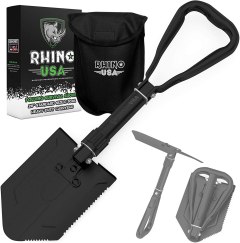 Rhino USA Folding Survival Shovel w/Pick