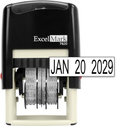 ExcelMark Self-Inking Rubber Date Stamp