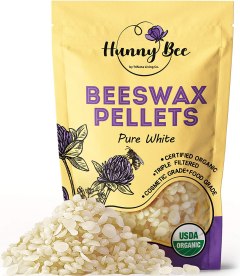 HUNNY BEE Organic White Beeswax Pellets