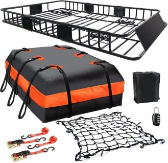 MeeFar Roof Rack Carrier Basket + Waterproof Bag