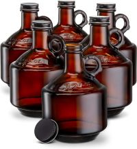 Kook Six-Pack Amber Glass Growlers