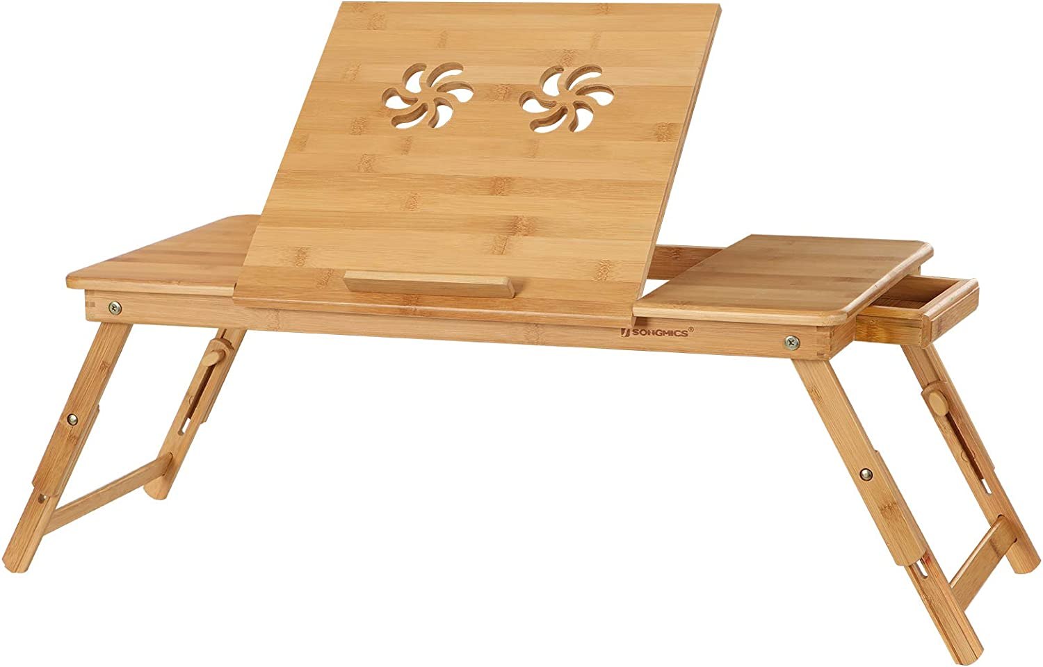 SONGMICS Large Bamboo Bed Tray